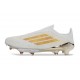 Zapatillas de Fútbol adidas F50 + Sin Cordones FG Bianco Dorada