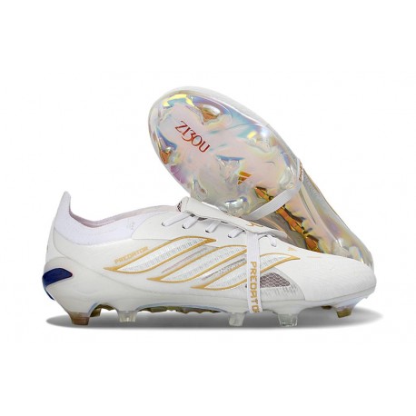 Bota de Futbol Adidas Predator Elite 26 FT FG Blanco Dorada