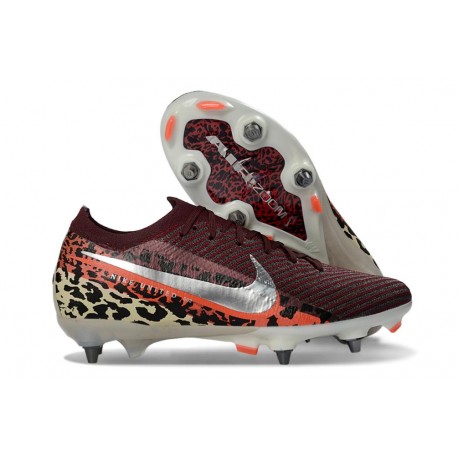 Nike Air Zoom Mercurial Vapor XVI Elite SG United - Borgoña Plata Metálica Rojo Fósil