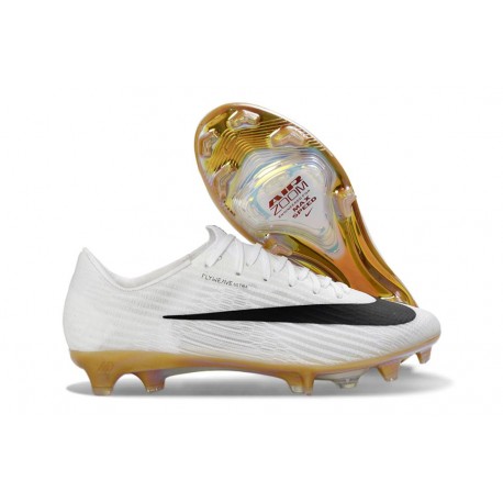 Zapatillas Nike Mercurial Vapor XVII Elite FG Blanco Negro Dorado