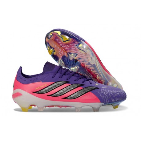 Botas de Fútbol Adidas Predator Elite Low FG Violeta Rosa Negro