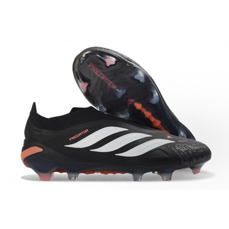 adidas Predator 26 Sin Cordones Elite FG Negro Blanco