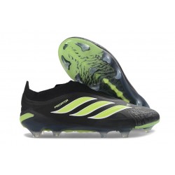 adidas Predator 26 Sin Cordones Elite FG Negro Verde