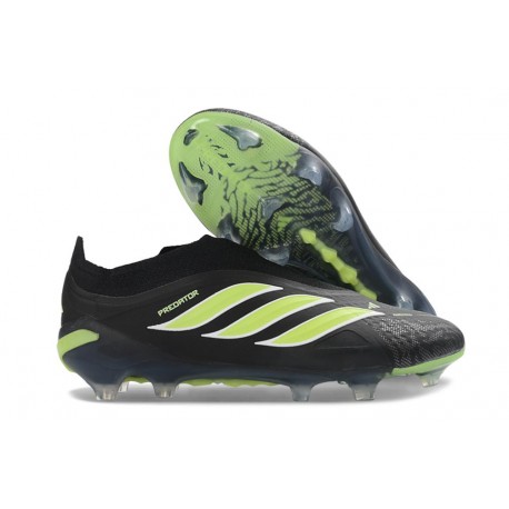 adidas Predator 26 Sin Cordones Elite FG Negro Verde