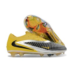 Bota de Futbol Nike Phantom 6 Elite Low FG Amarillo Negro Plateada