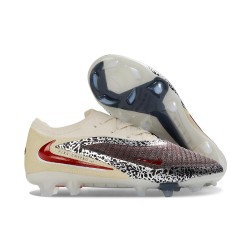 Bota de Futbol Nike Phantom 6 Elite Low FG Crema Burdeos Rojo