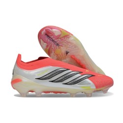 adidas Predator 26 Sin Cordones Elite FG Rojo Lúcido Negro Ftwr Blanco