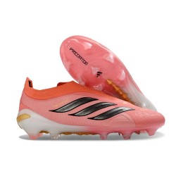 adidas Predator 26 Sin Cordones Elite FG Rosa Negro