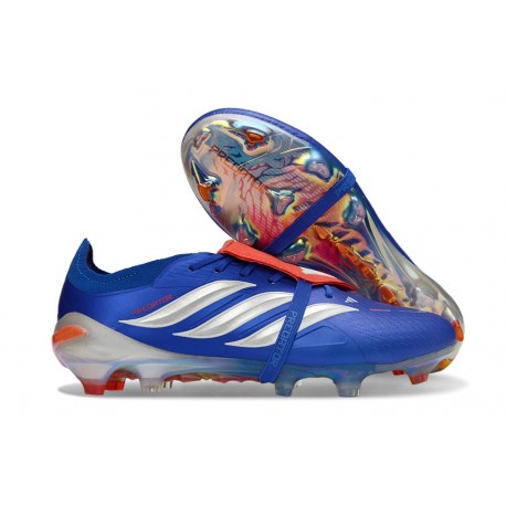 Zapatos de Fútbol Adidas Predator Elite Tongue FG Azul Argento Rojo