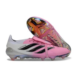 Zapatos de Fútbol Adidas Predator Elite Tongue FG Rosa Blanco Negro