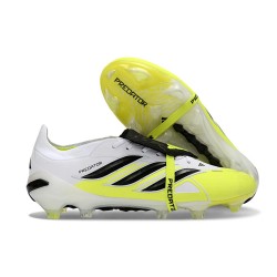 Zapatos de Fútbol Adidas Predator Elite Tongue FG Blanco Negro Amarillo