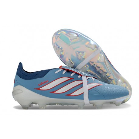 Bota de Futbol Adidas Predator 26 Elite FT FG Rayo Azul Blanco Rojo