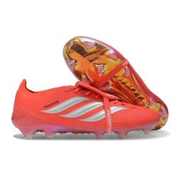 Bota de Futbol Adidas Predator 26 Elite FT FG Rojo Plateada