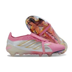 Bota de Futbol Adidas Predator 26 Elite FT FG Rosa Blanco Plateado