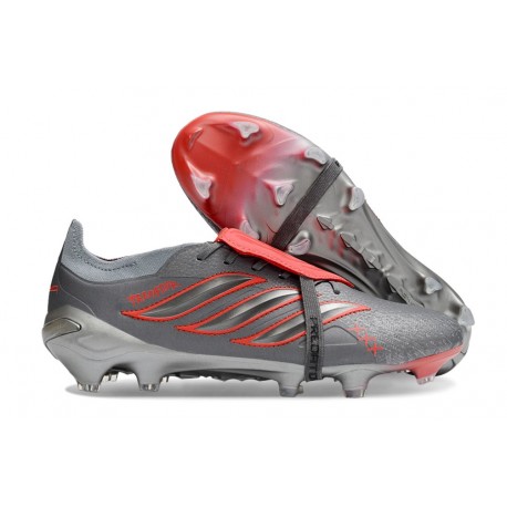 Bota de Futbol Adidas Predator 26 Elite FT FG Gris Rojo