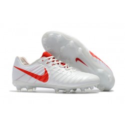Nike Tacos de Futbol Tiempo Legend 7 FG - Blanco Rojo Negro