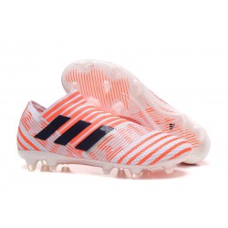 Nuevas Botas de Fubol Adidas Nemeziz Messi 17+ 360Agility FG Blanco Naranja Negro