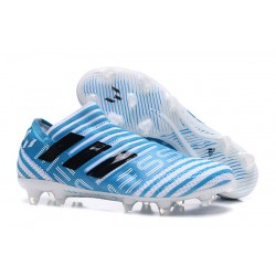 Nuevas Botas de Fubol Adidas Nemeziz Messi 17+ 360Agility FG Azul Blanco Negro