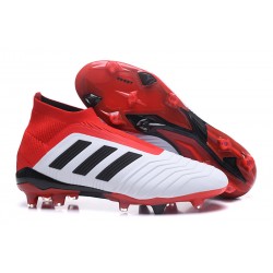 Bota de Fútbol para Hombre Adidas Predator 18+ FG - Blanco Rojo Negro