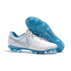 Nike Tiempo Legend VII FG ACC Zapatos de Futbol - Blanco Azul