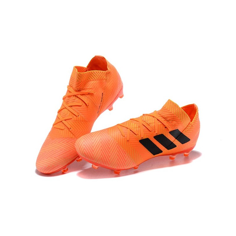 adidas Nemeziz Messi 18.1 FG Bota de Fútbol Copa Mundial - Naranja Negro