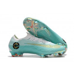 Zapatos de fútbol 2018 Nike Mercurial Vapor 12 CR7 FG - Blanco Azul