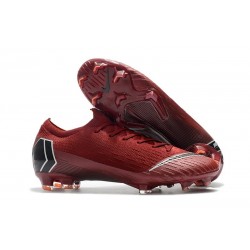 Nike Mercurial Vapor 12 Elite FG Tacos de Futbol - Rojo Negro