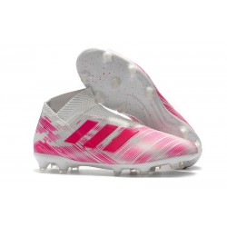 Zapatos de Fútbol Adidas Nemeziz 18+ FG - Rosa Blanco