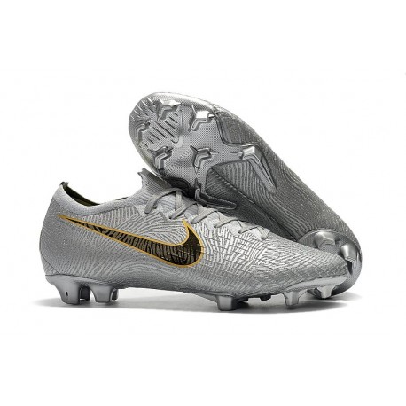 Nike Zapatos de Fútbol Mercurial Vapor XII Elite FG - Plata Negro