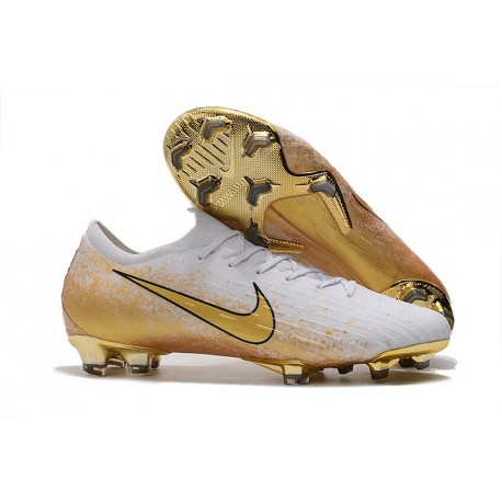 Nike Mercurial Vapor 12 Elite FG Botas de Futbol Blanco Oro
