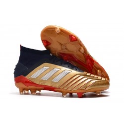 Botas y Zapatillas de Fútbol adidas Predator 19.1 FG - Oro Plata Rojo