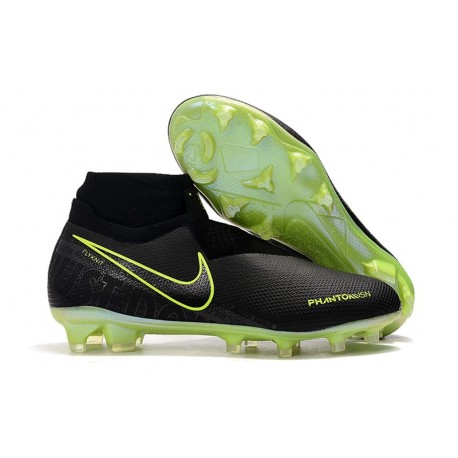 Nike Phantom Vision Elite FG Zapatillas de Fútbol Negro Amarillo Fluorescente