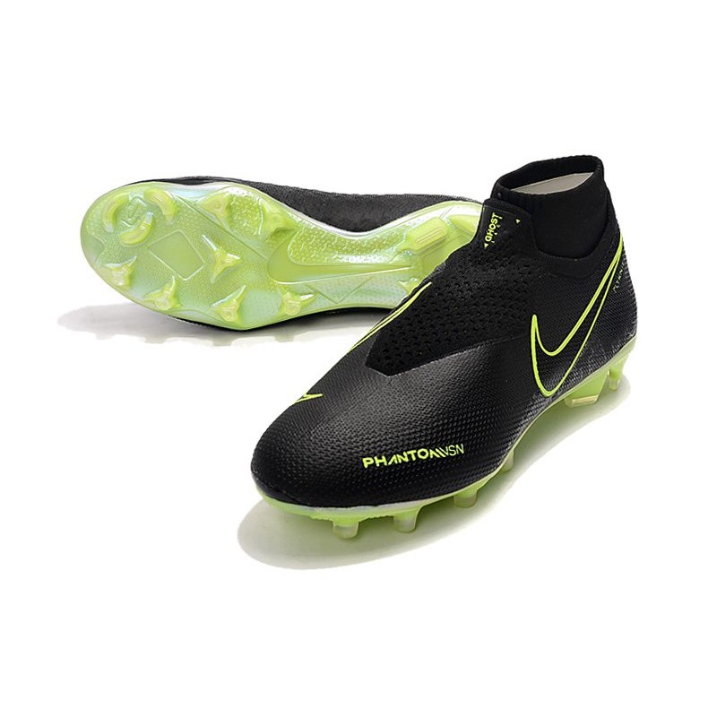 Nike Phantom Vision Elite FG Zapatillas de Fútbol Negro Amarillo  Fluorescente
