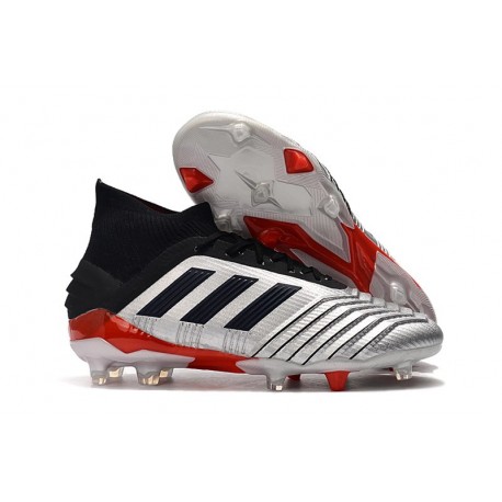 Botas y Zapatillas de Fútbol adidas Predator 19.1 FG - Metal Negro Rojo