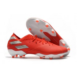 Zapatos de fútbol adidas Nemeziz Messi 19.1 FG Rojo Plata