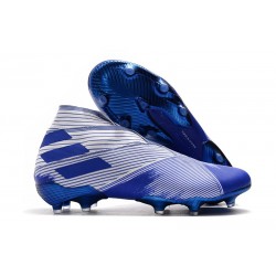Bota de Fútbol adidas Nemeziz 19+ FG Hombres Azul Blanco