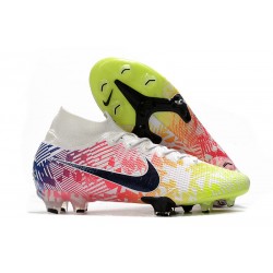Botas Nike Mercurial Superfly 7 Elite DF FG Neymar Blanco Negro Azul Racer Volt