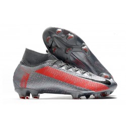 Botas Nike Mercurial Superfly 7 Elite DF FG Gris Negro Rojo