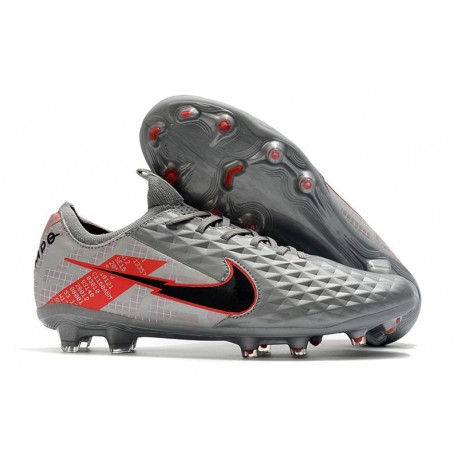 Nike Tiempo Legend VIII Elite FG Botas Gris Negro Rojo
