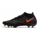 Botas de Fútbol Nike Phantom GT Elite FG Negro Rojo Chile Gris humo