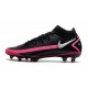 Botas de Fútbol Nike Phantom GT Elite FG Negro Plateado Explosión Rosa