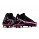 Botas de Fútbol Nike Phantom GT Elite FG Negro Plateado Explosión Rosa