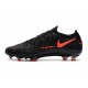 Botas de Fútbol Nike Phantom GT Elite FG Negro Rojo Chile Gris