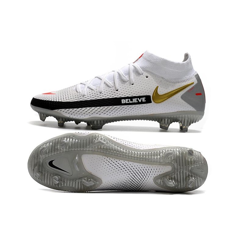 Botas de Fútbol Nike Phantom GT Elite FG Blanco Negro Rojo Oro